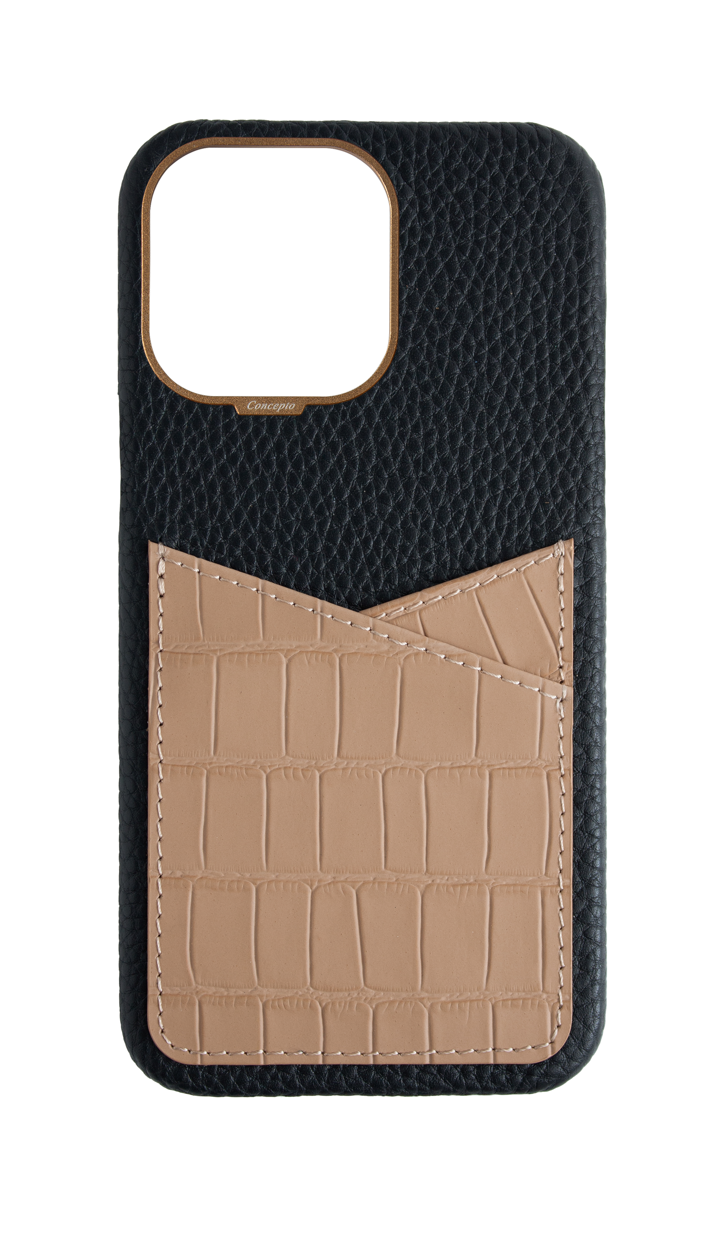 Matte Nude Embossed Pocket Crocodile Case