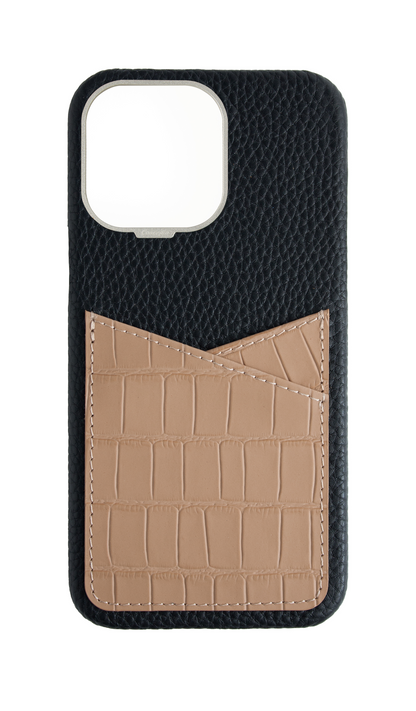 Matte Nude Embossed Pocket Crocodile Case