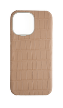 Matte Nude Strapless Embossed Crocodile Case