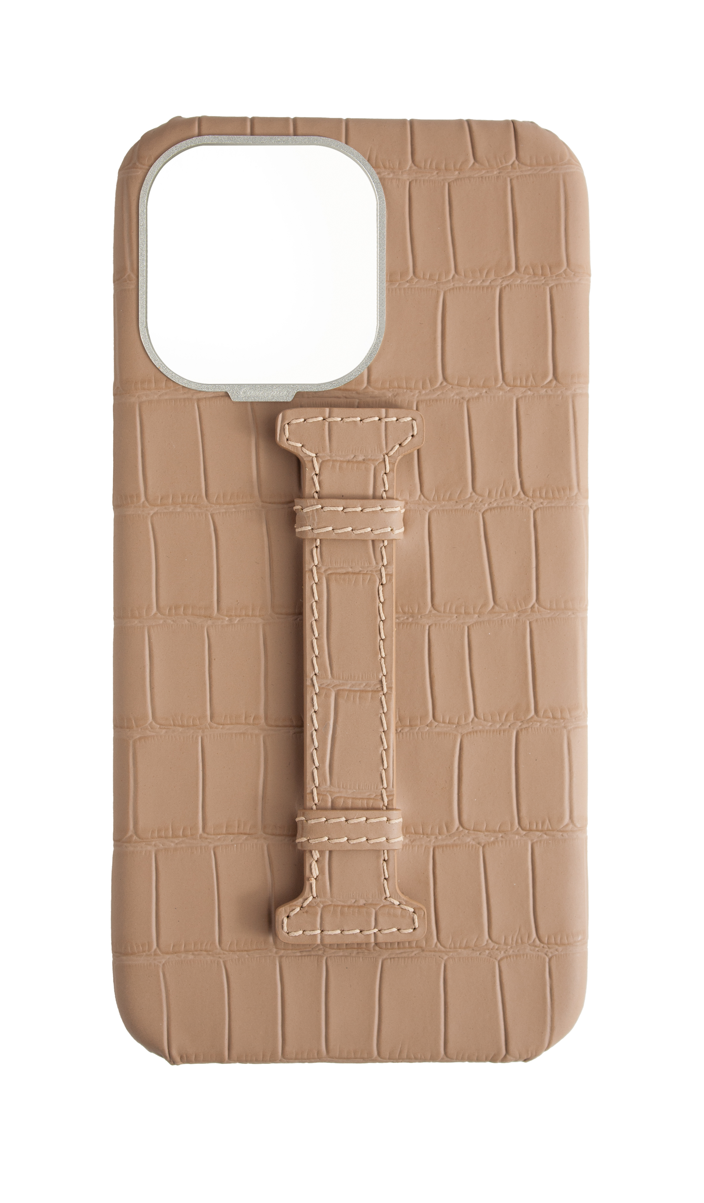 Matte Nude Embossed Crocodile Case