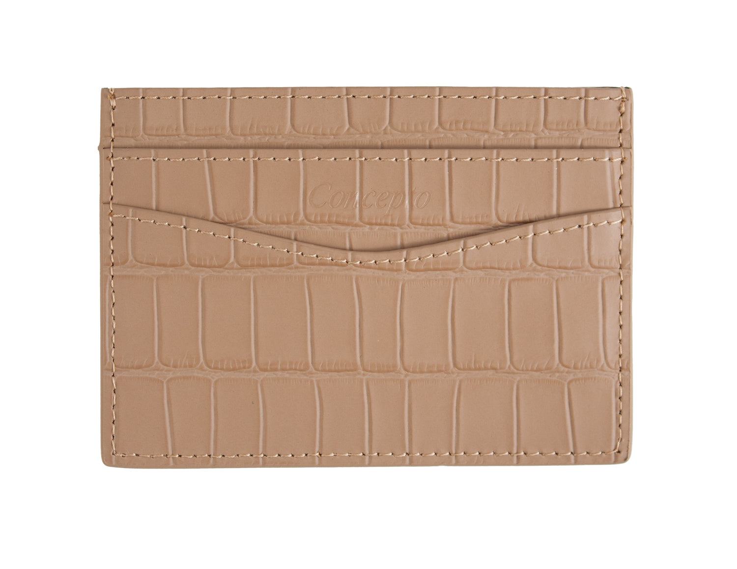 Embossed Nude Crocodile Cardholder