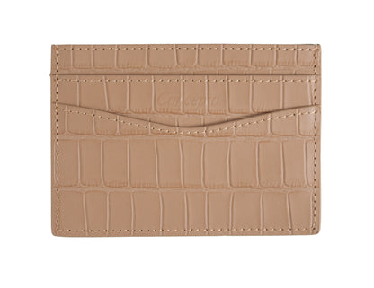 Embossed Nude Crocodile Cardholder