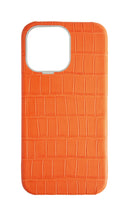 Matte Orange Strapless Embossed Crocodile Case