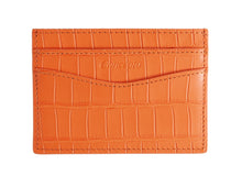 Embossed Orange Crocodile Cardholder