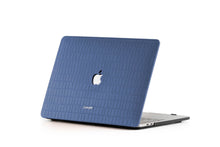 Navy Embossed Crocodile Macbook Case