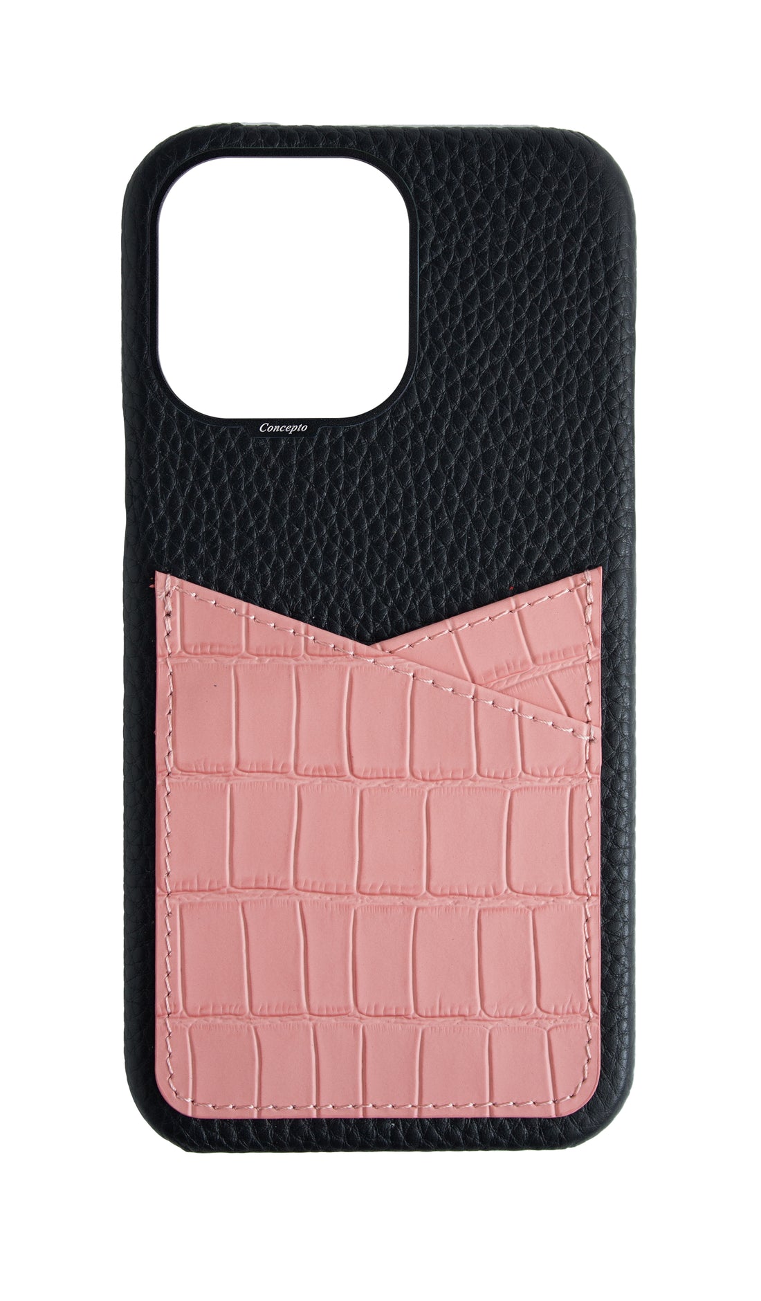 Matte Pink Embossed Pocket Crocodile Case