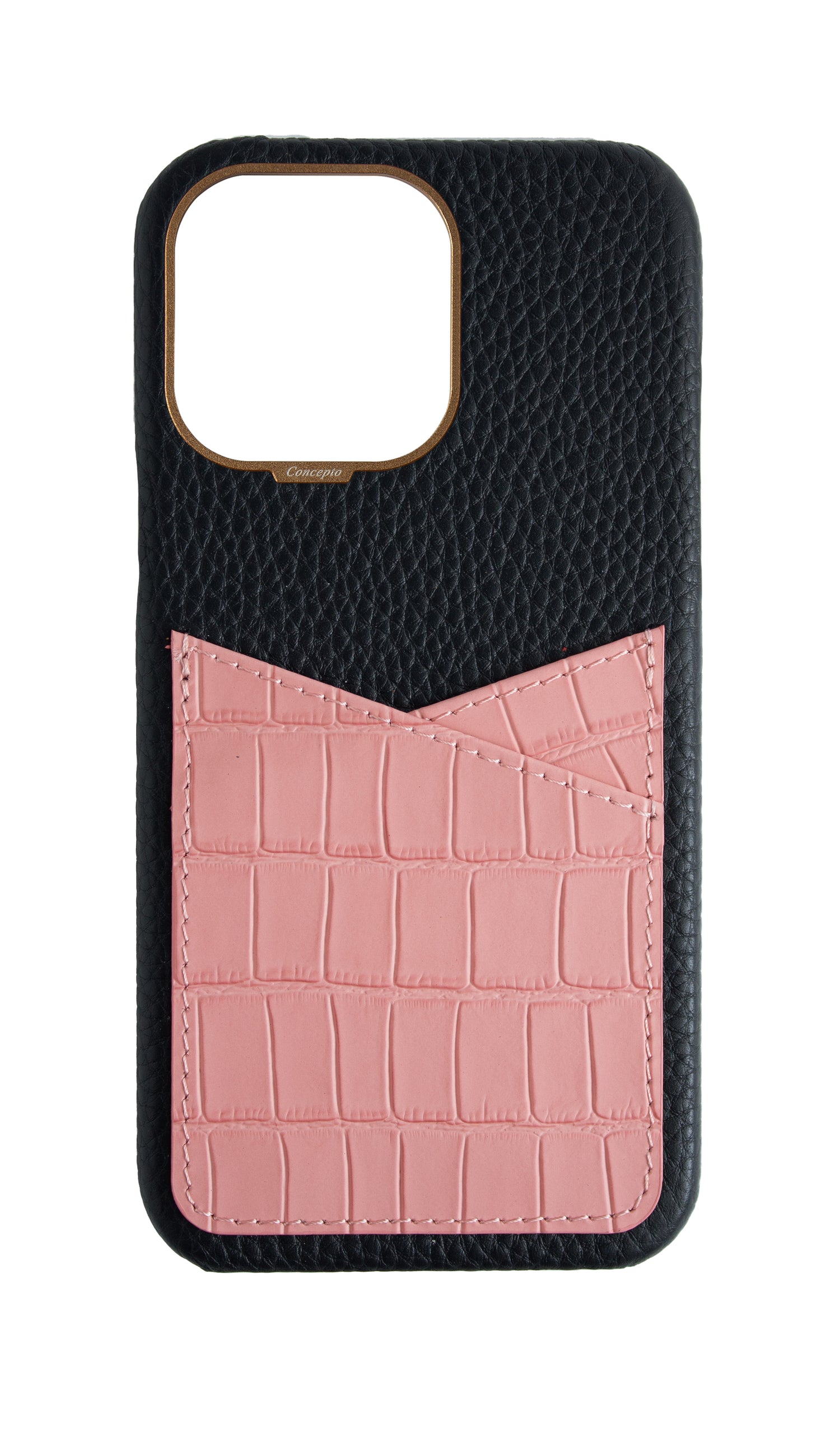 Matte Pink Embossed Pocket Crocodile Case
