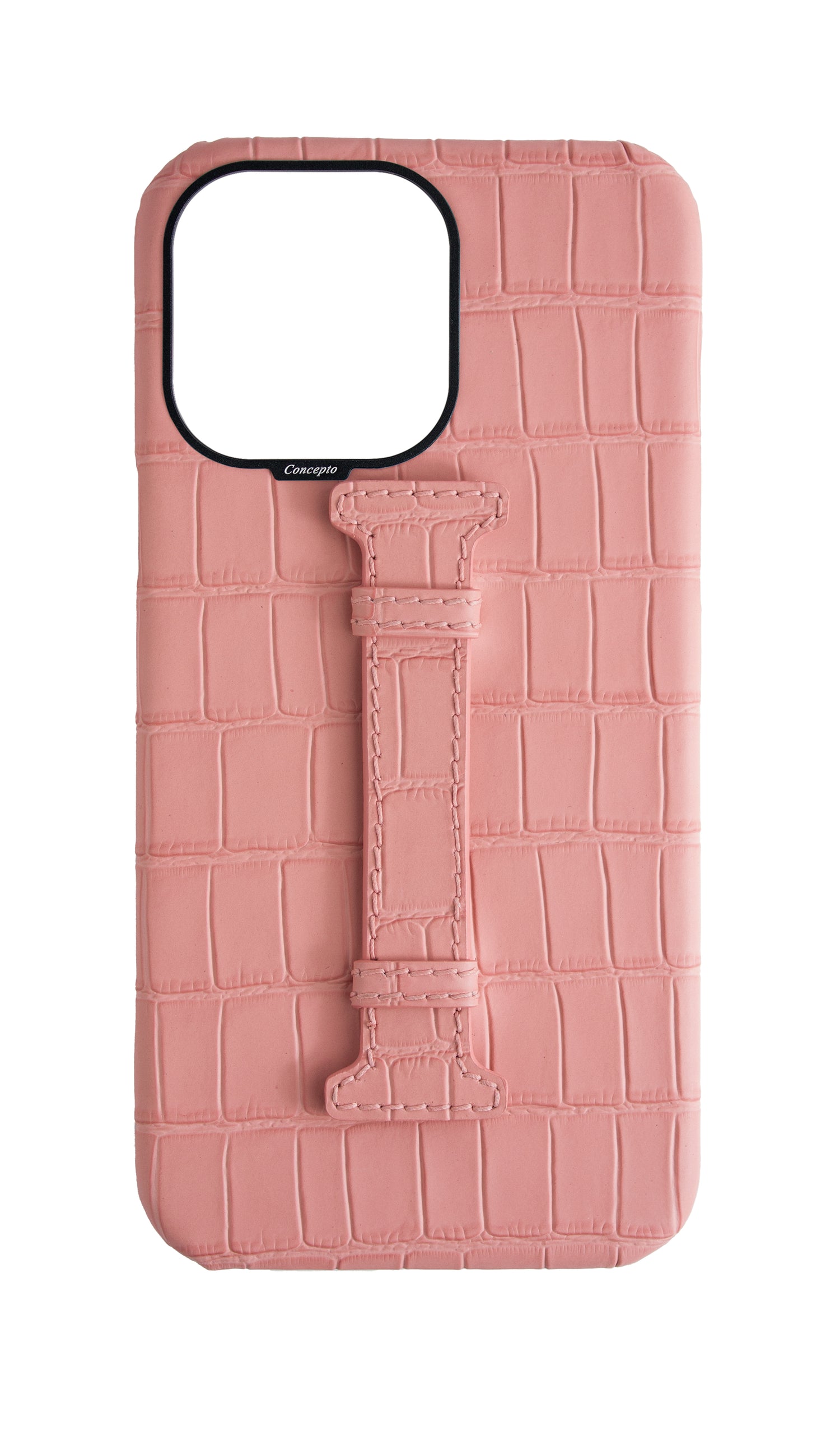 Matte Pink Embossed Crocodile Case