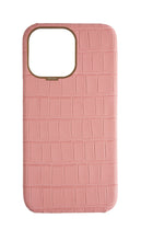 Matte Pink Strapless Embossed Crocodile Case