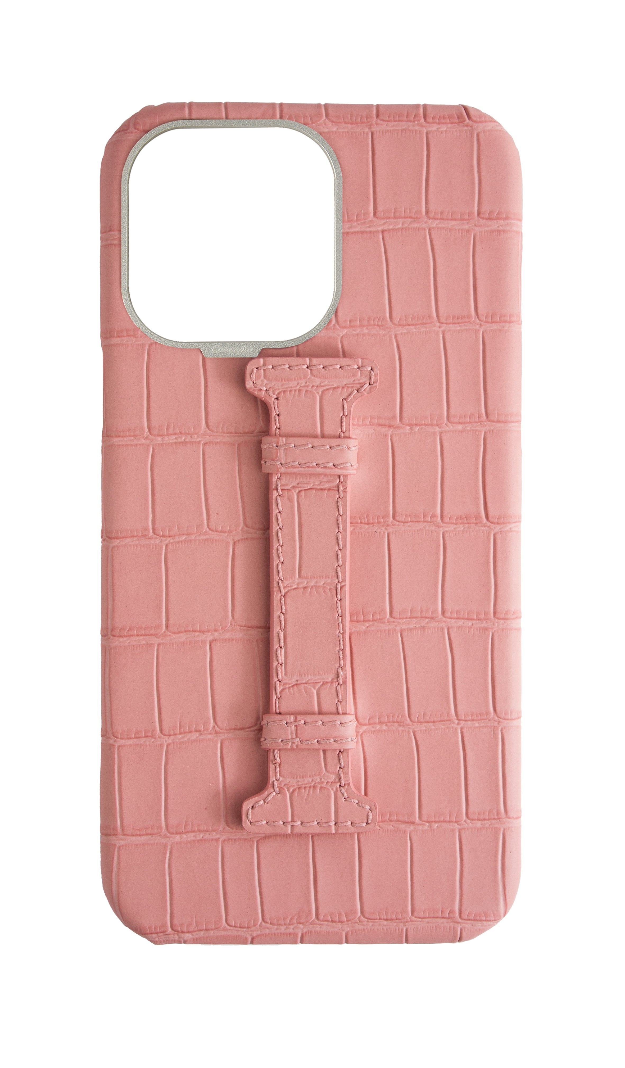 Matte Pink Embossed Crocodile Case