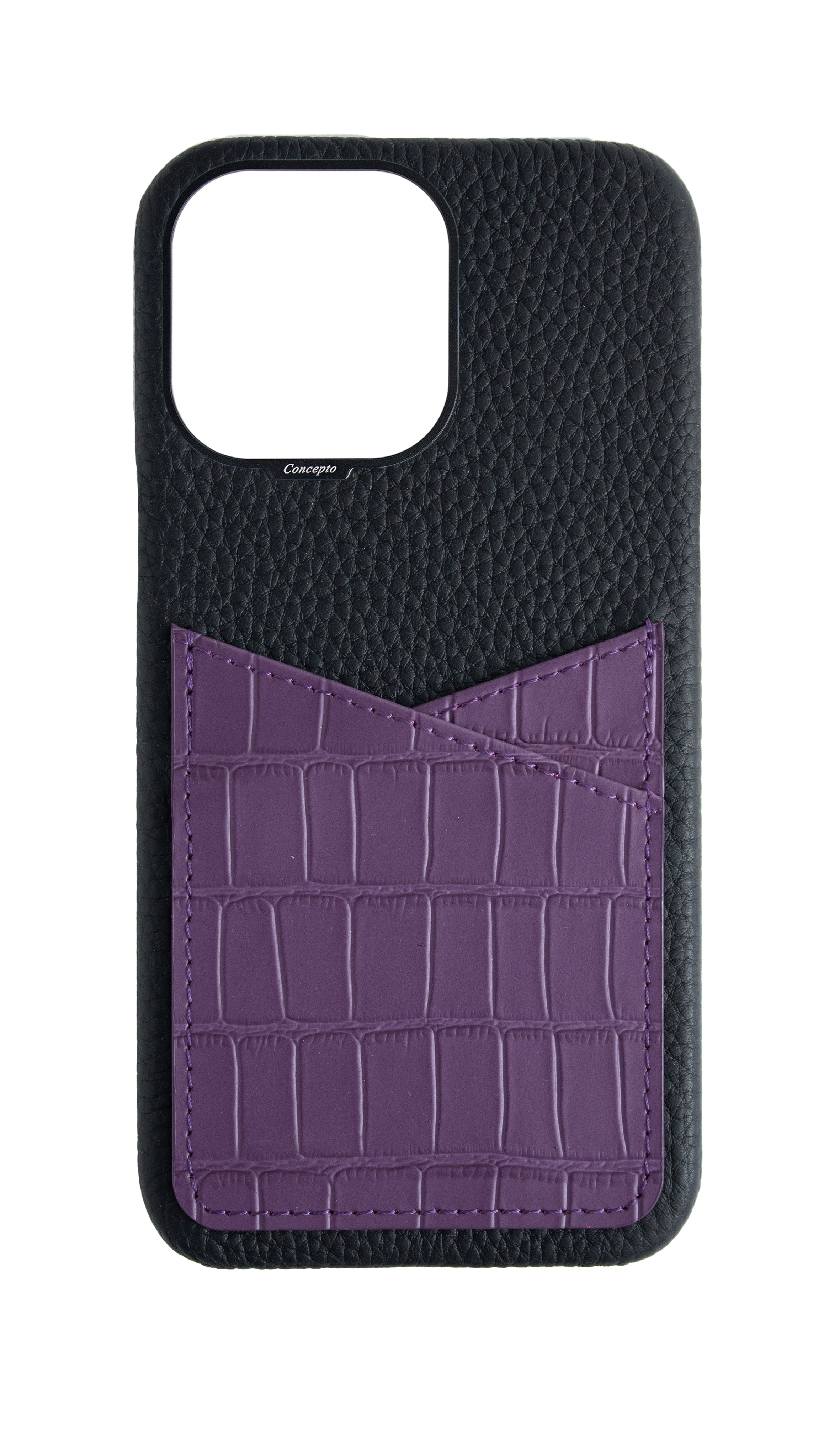 Matte Purple Embossed Pocket Crocodile Case