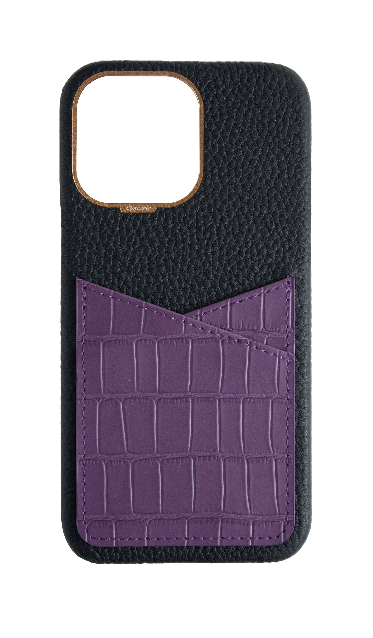 Matte Purple Embossed Pocket Crocodile Case