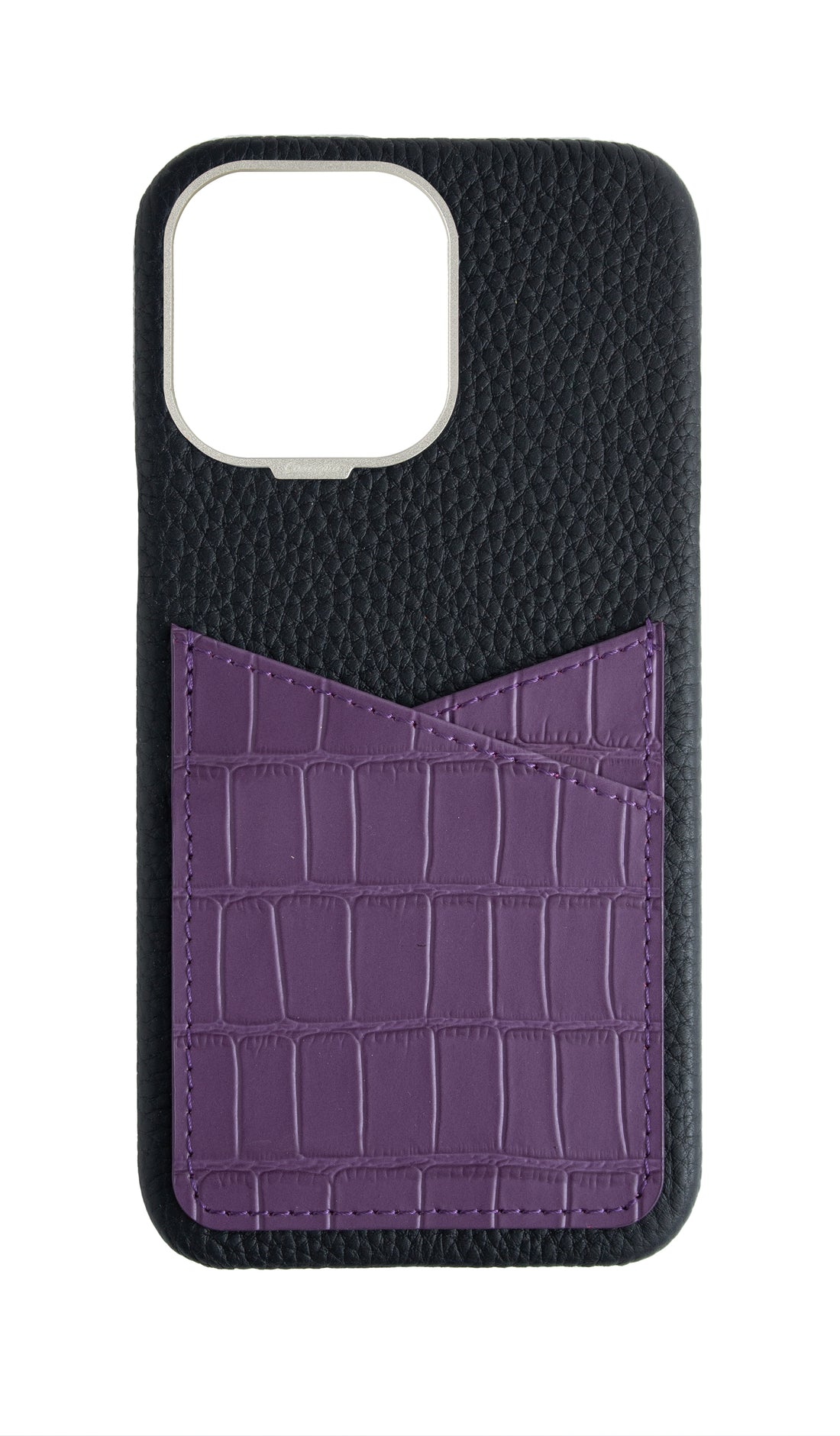 Matte Purple Embossed Pocket Crocodile Case