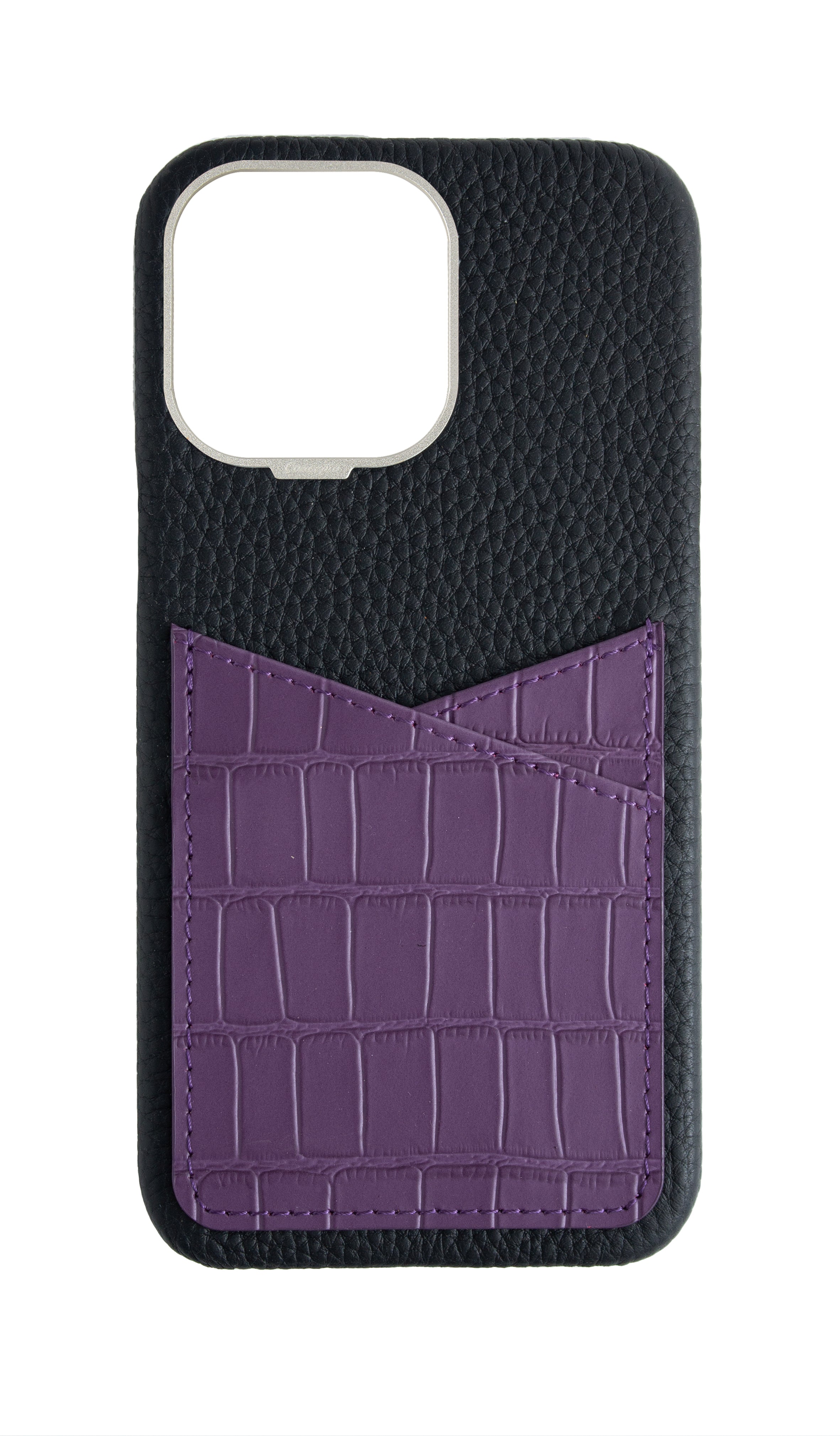 Matte Purple Embossed Pocket Crocodile Case