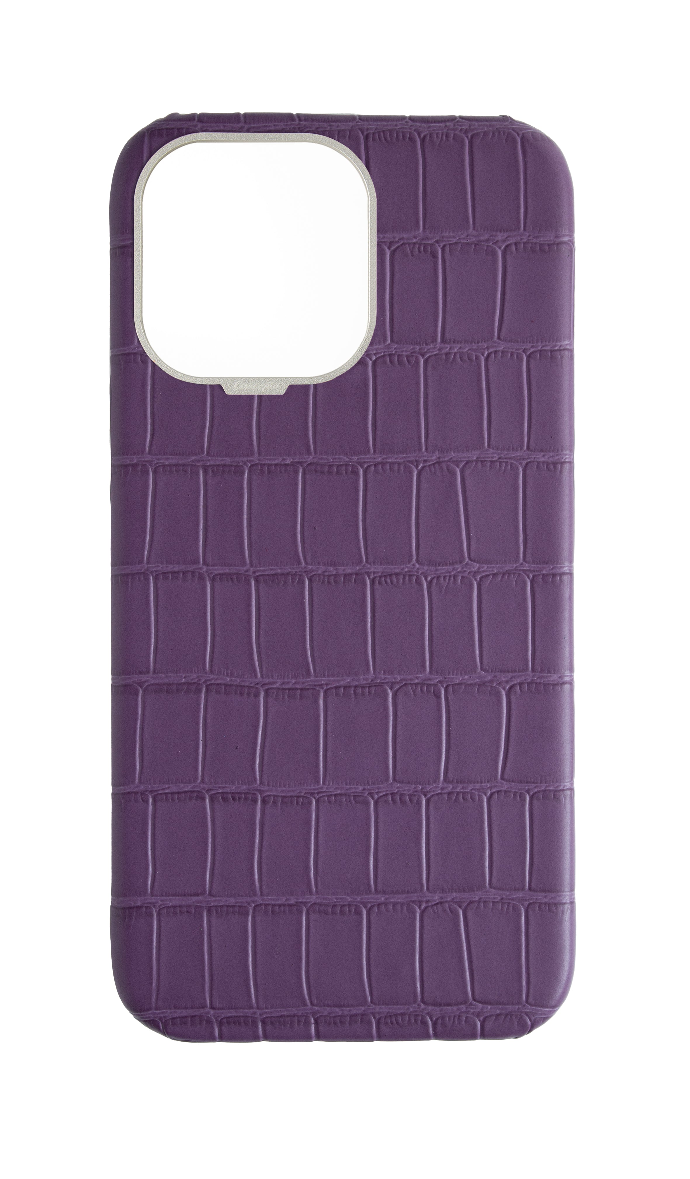 Matte Purple Strapless Embossed Crocodile Case