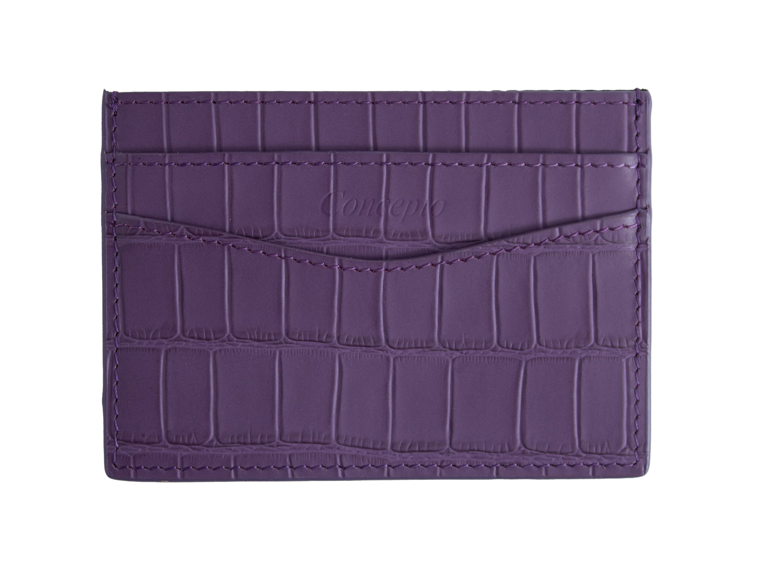 Embossed Purple Crocodile Cardholder