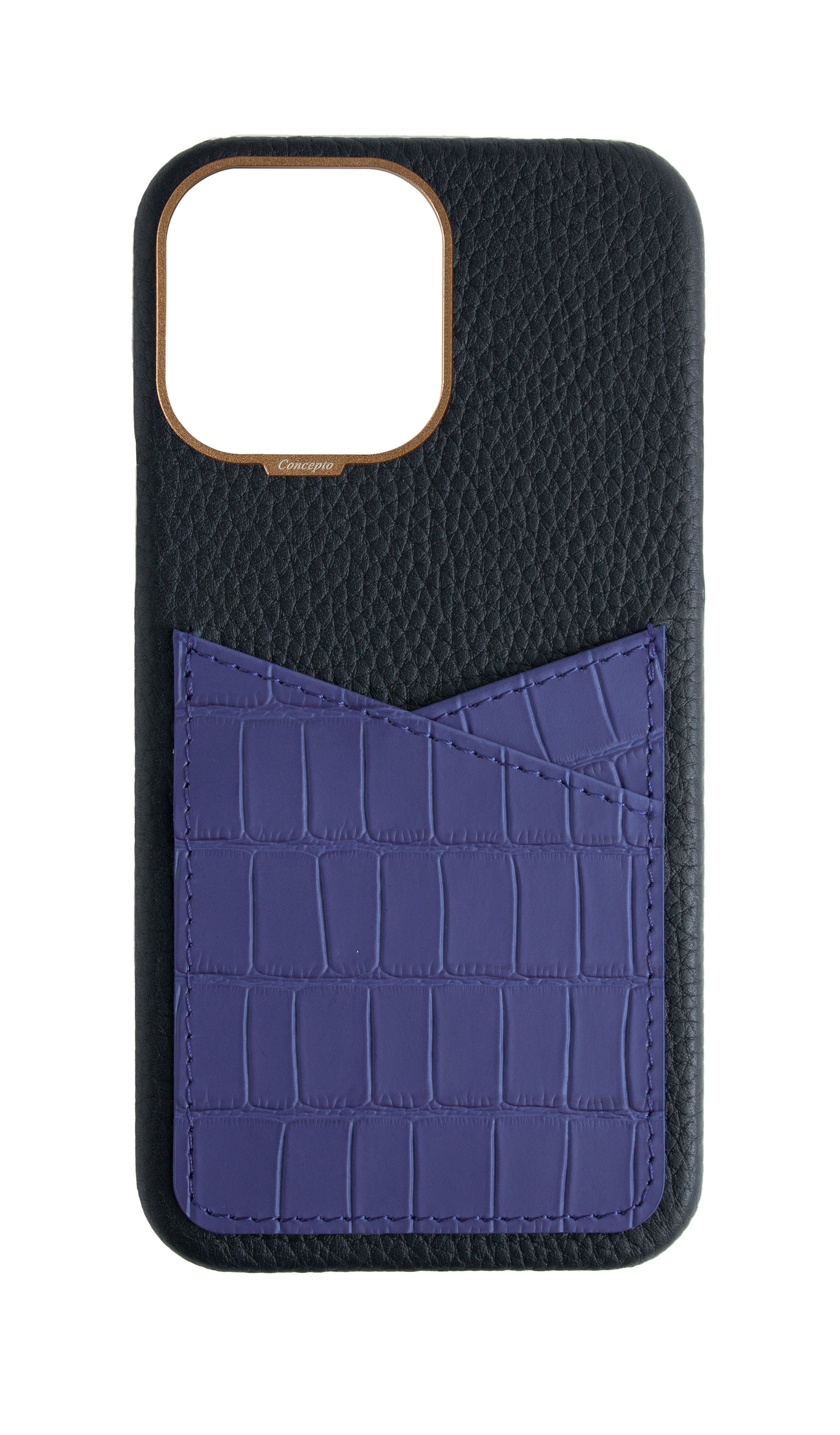 Matte Blue Embossed Pocket Crocodile Case