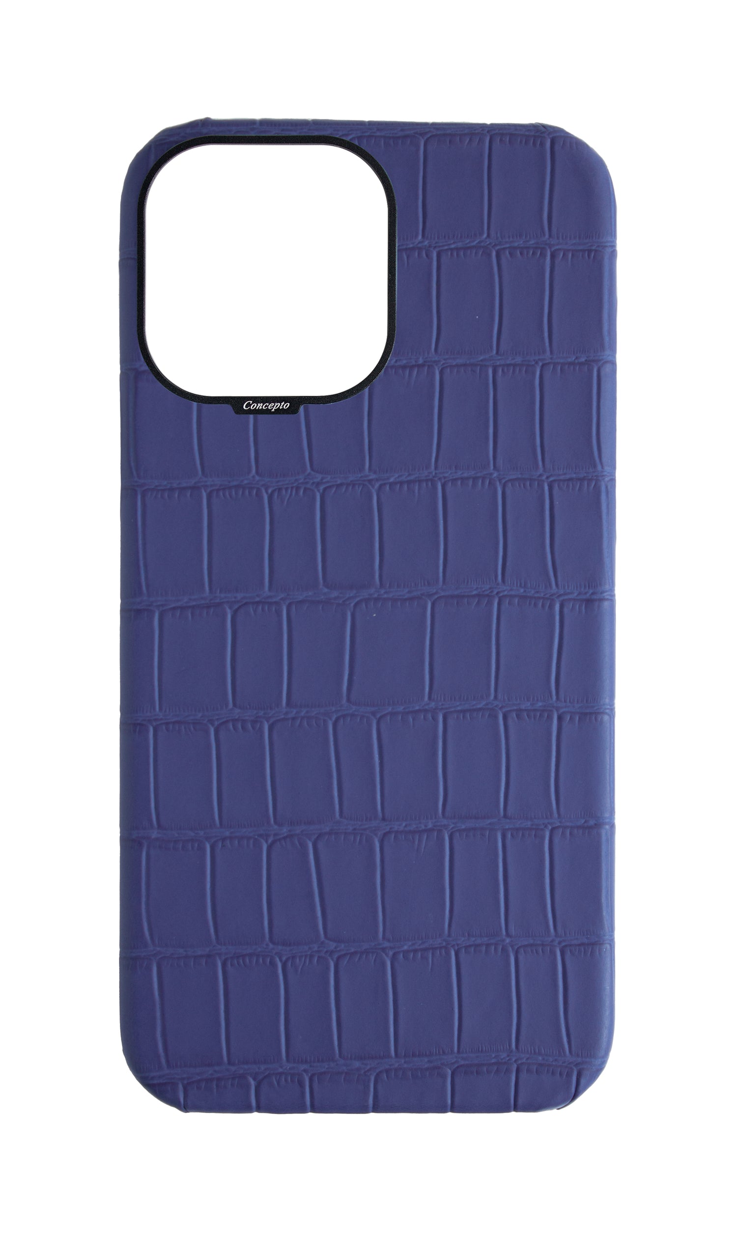 Matte Blue Strapless Embossed Crocodile Case
