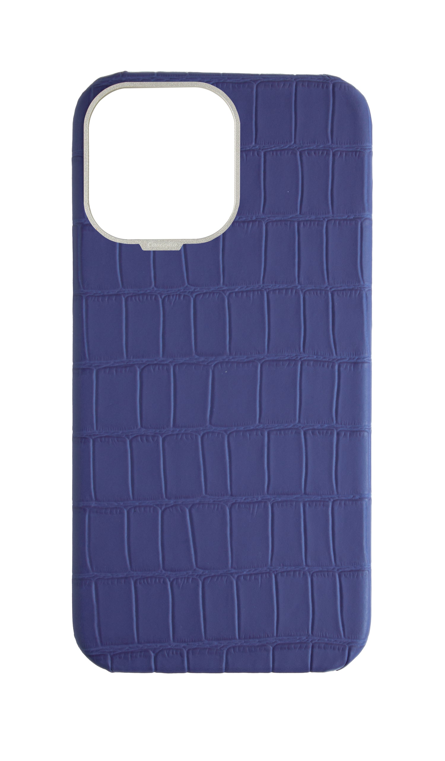 Matte Blue Strapless Embossed Crocodile Case