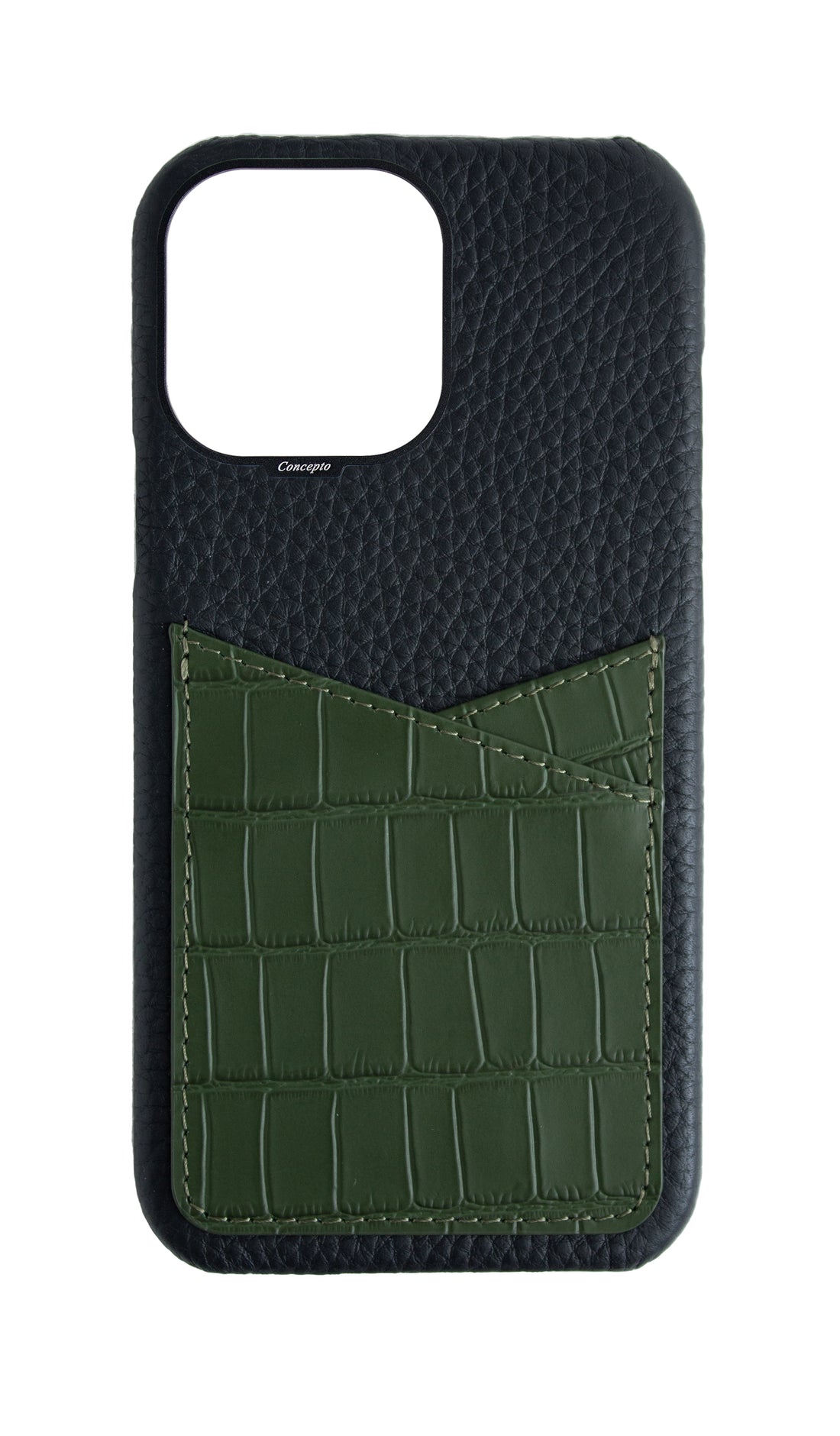 Matte Midnight Green Embossed Pocket Crocodile Case