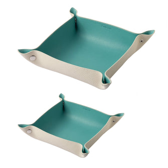 White / Baby Blue Leather Tray