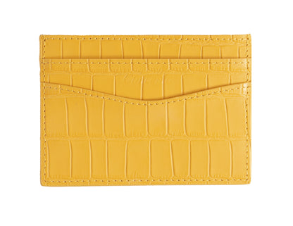 Embossed Yellow Crocodile Cardholder