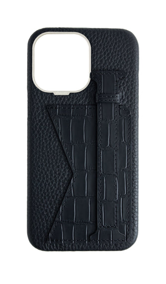 Matte Black Embossed Duo Crocodile Case