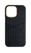 Matte Black Embossed Pocket Crocodile Case