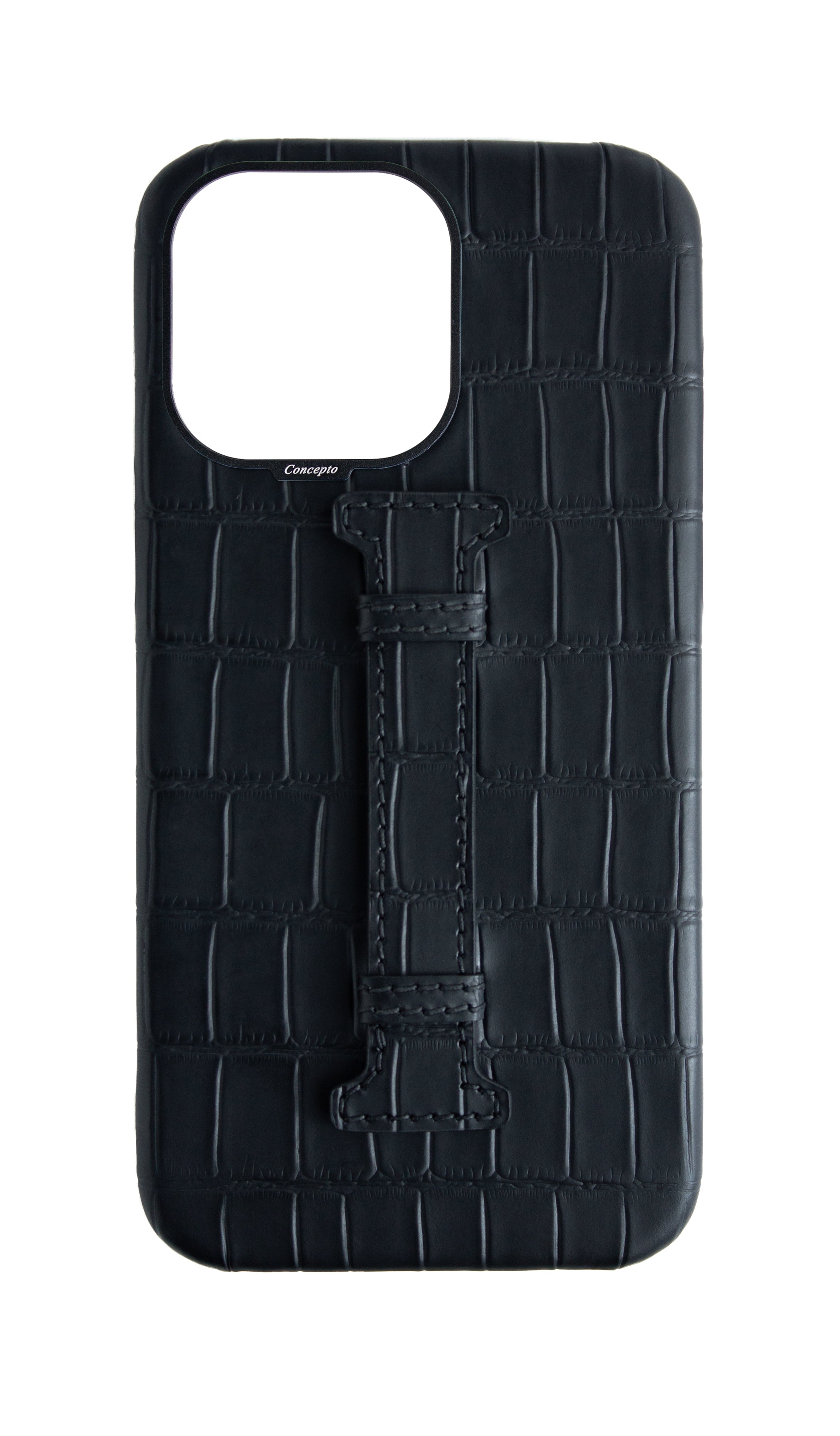 Matte Black Embossed Crocodile Case