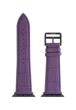 Matte Purple Embossed Crocodile Strap