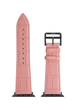 Matte Pink Embossed Crocodile Strap