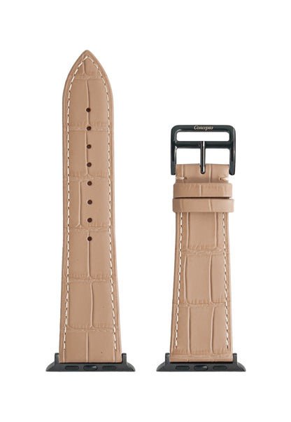 Matte Nude Embossed Crocodile Strap