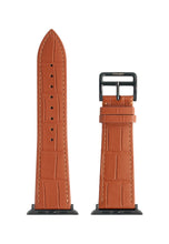 Matte Camel Brown Embossed Crocodile Strap