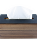 Walnut Wood x Black Leather Tissue Box