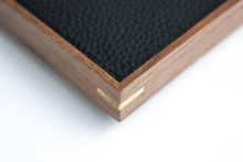 Small Rectangle Walnut Wood x Black Leather Tray