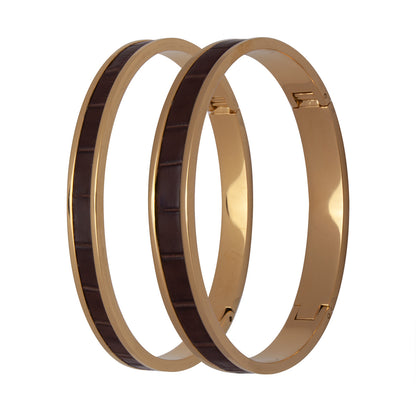 Dark Brown Genuine Crocodile Bracelet