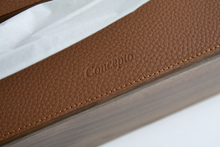 Walnut Wood x Brown Leather Tissue Box