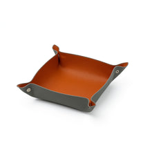Grey / Orange Leather Tray