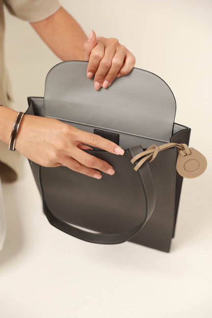 Ash Grey Slim Tote Bag