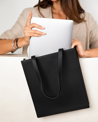 Black Slim Tote Bag