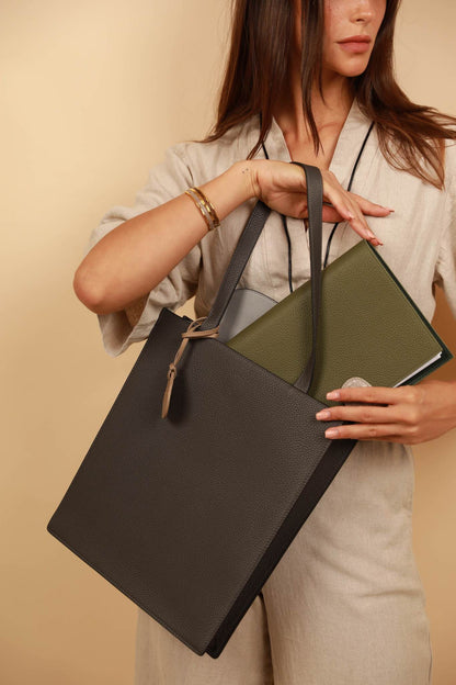 Ash Grey Slim Tote Bag