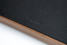 Medium Square Walnut Wood x Black Leather Tray