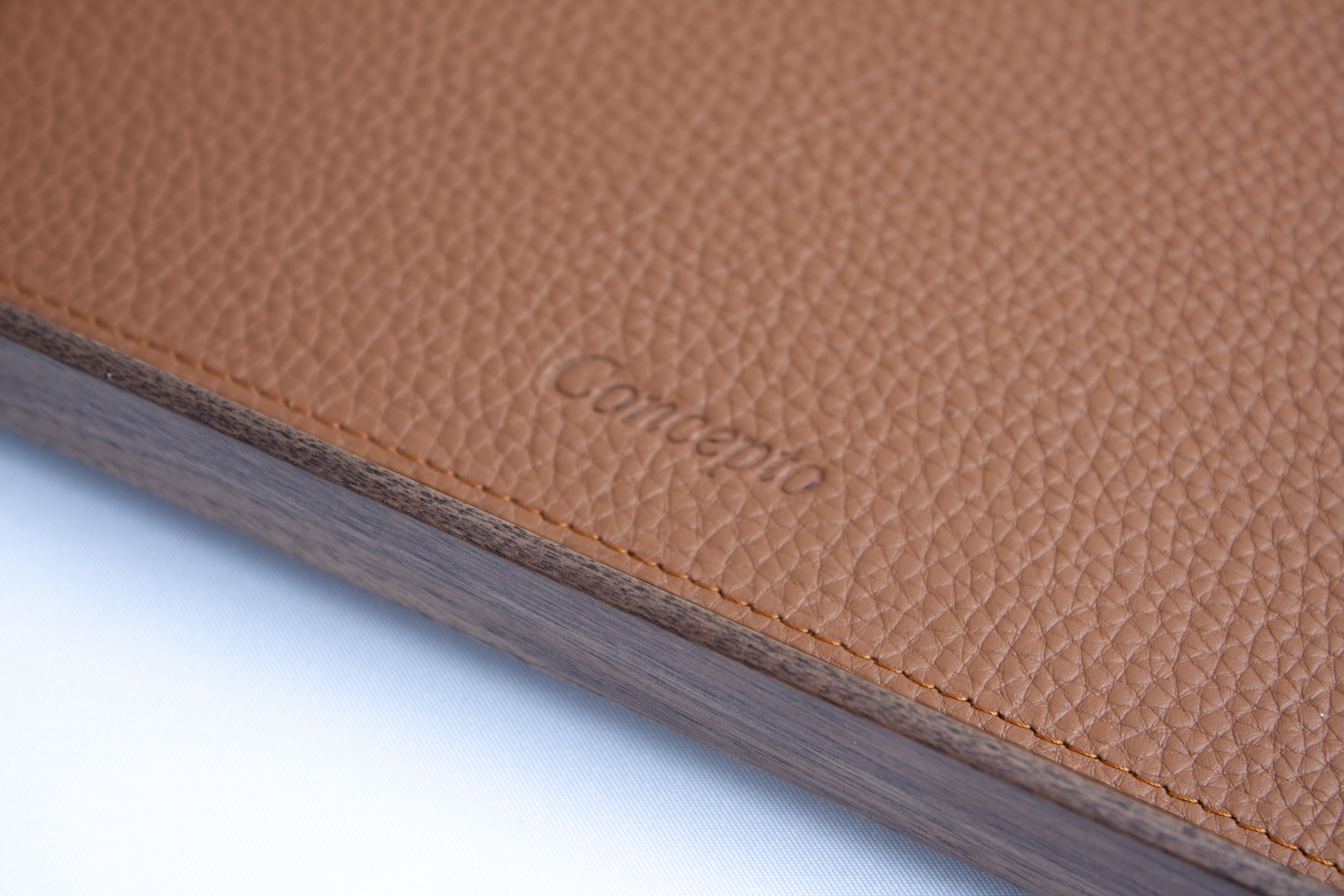 Medium Square Walnut Wood x Tan Leather Tray