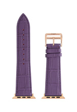 Matte Purple Embossed Crocodile Strap