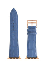 Matte Navy Embossed Crocodile Strap