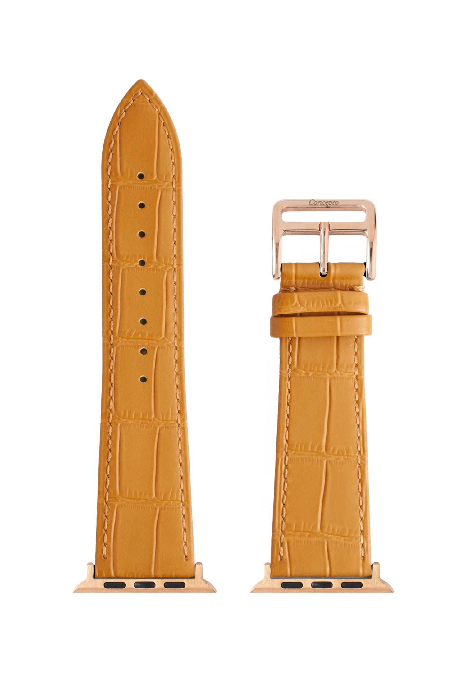 Matte Mustard Embossed Crocodile Strap