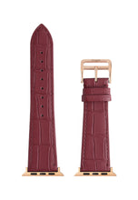 Matte Maroon Embossed Crocodile Strap