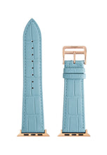 Matte Light Blue Embossed Crocodile Strap