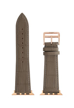 Matte Dark Taupe Embossed Crocodile Strap