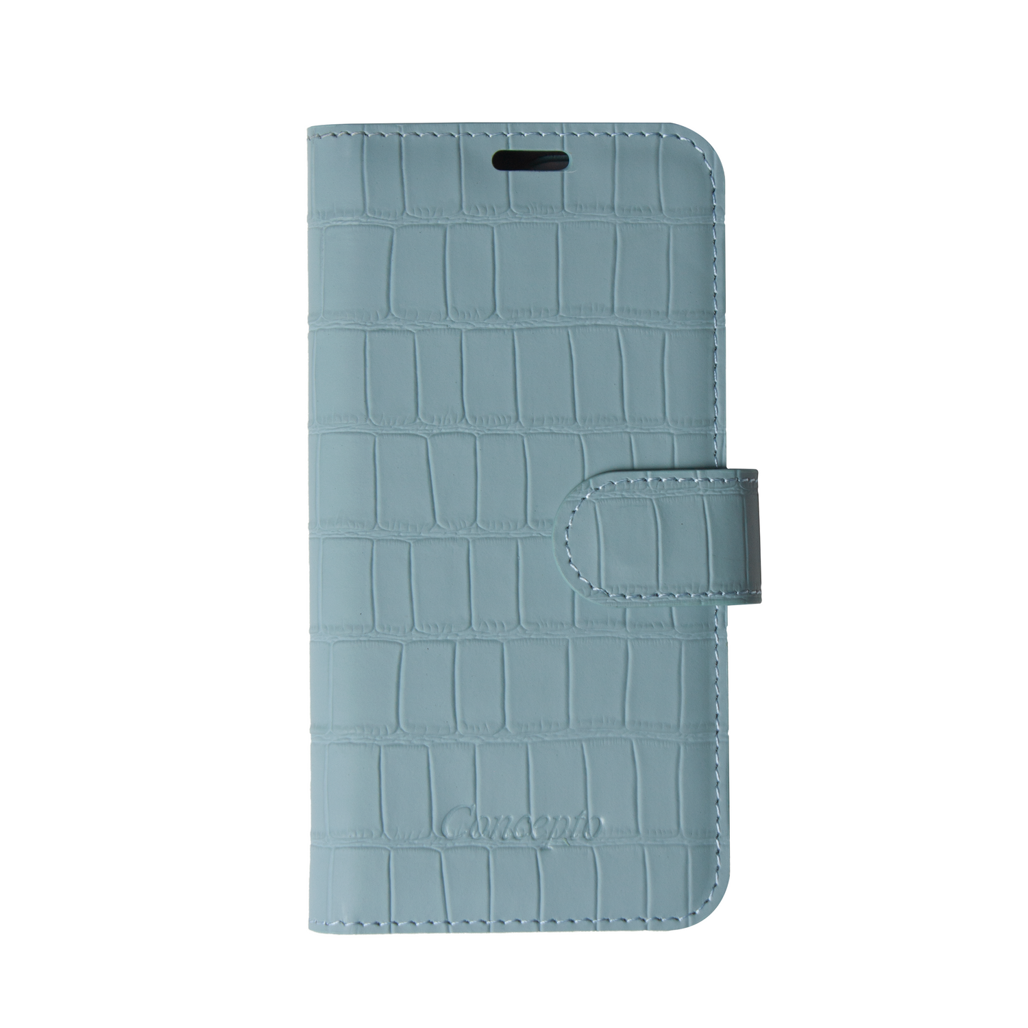 Matte Light Blue Embossed Flip Crocodile Case